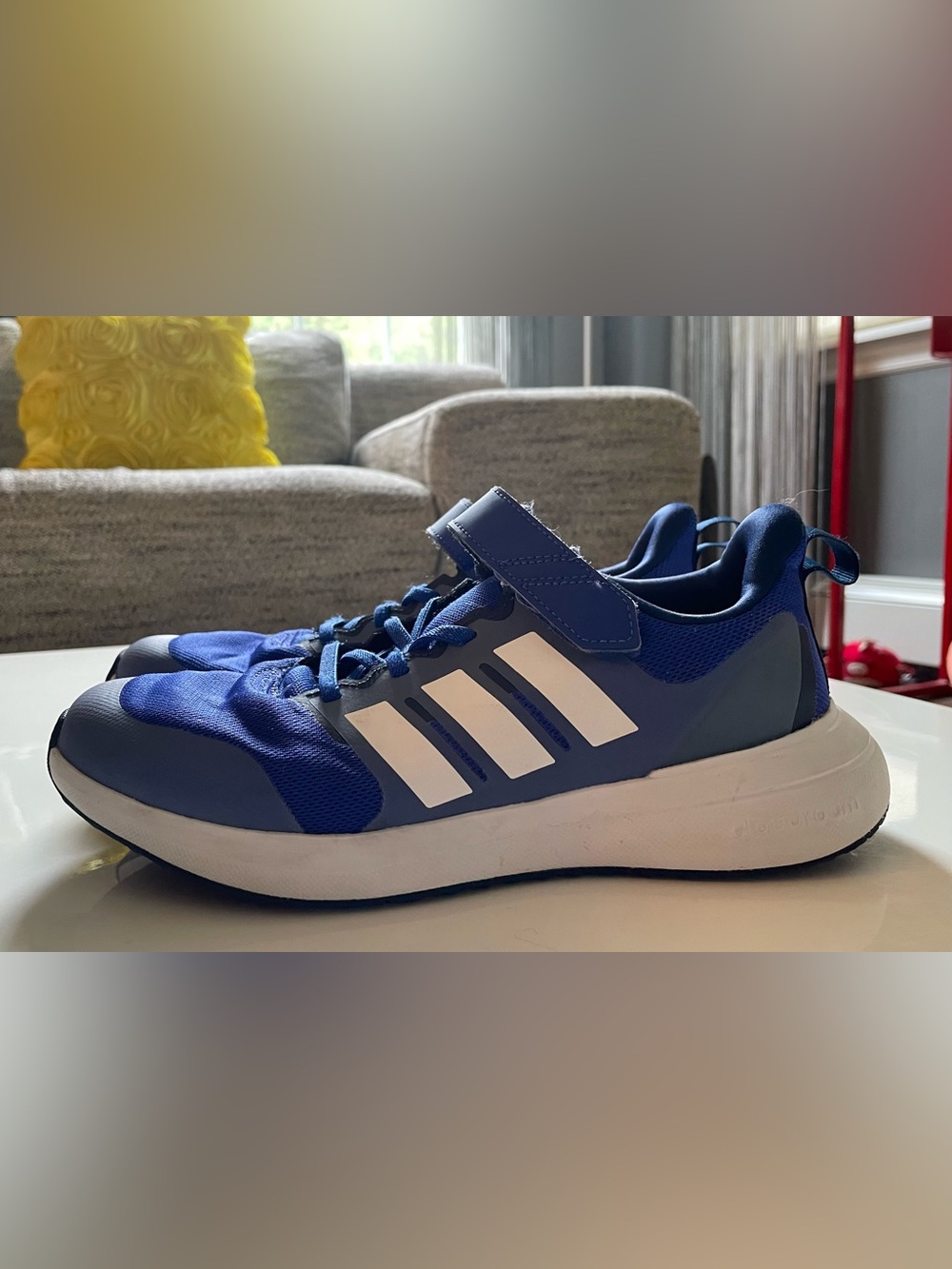 adidas Blue Kids Sneakers with White Stripes